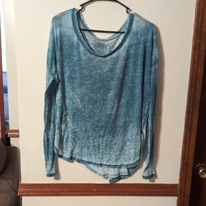 Elegant Blue Long Sleeve Blouse